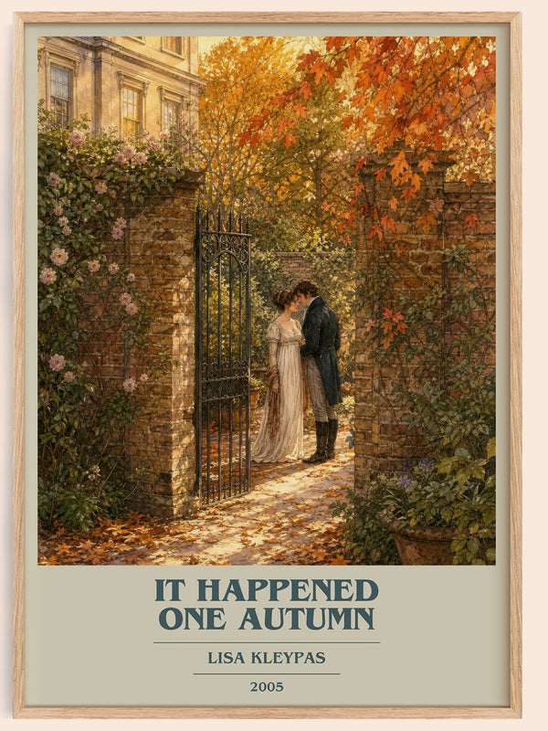 It Happened One Autumn book cover book poster by Lisa Kleypas – framed literary art print