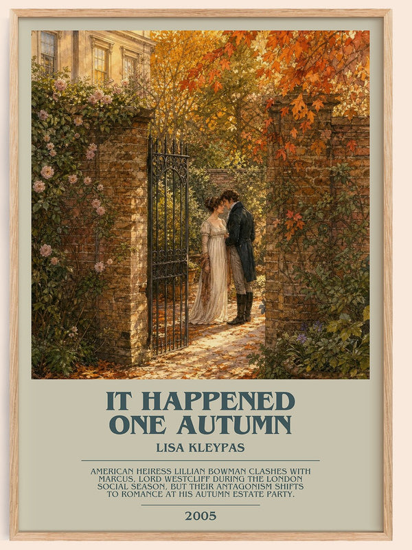 It Happened One Autumn bookish book poster by Lisa Kleypas – framed literary art print