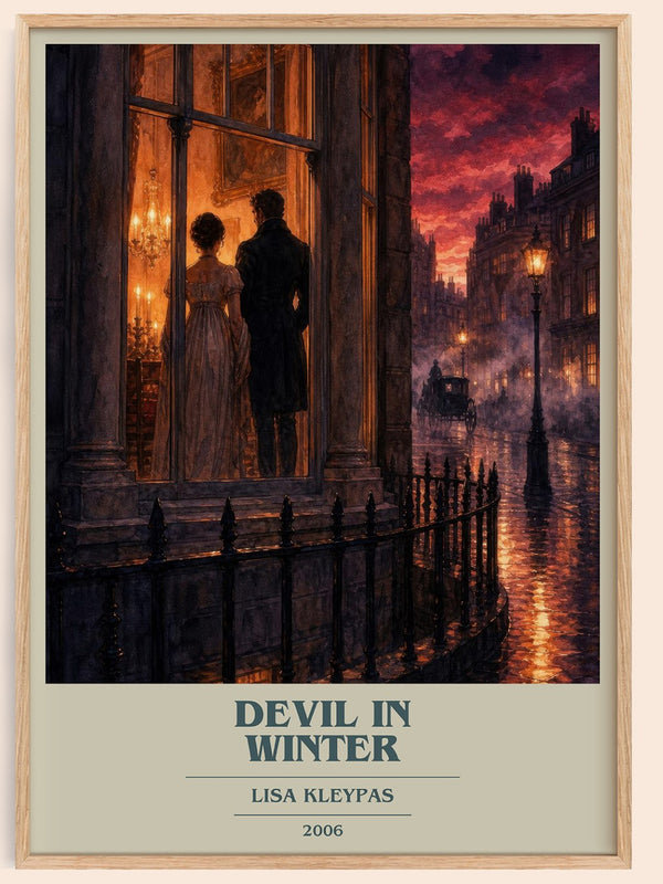 Devil in Winter book cover book poster by Lisa Kleypas – framed literary art print