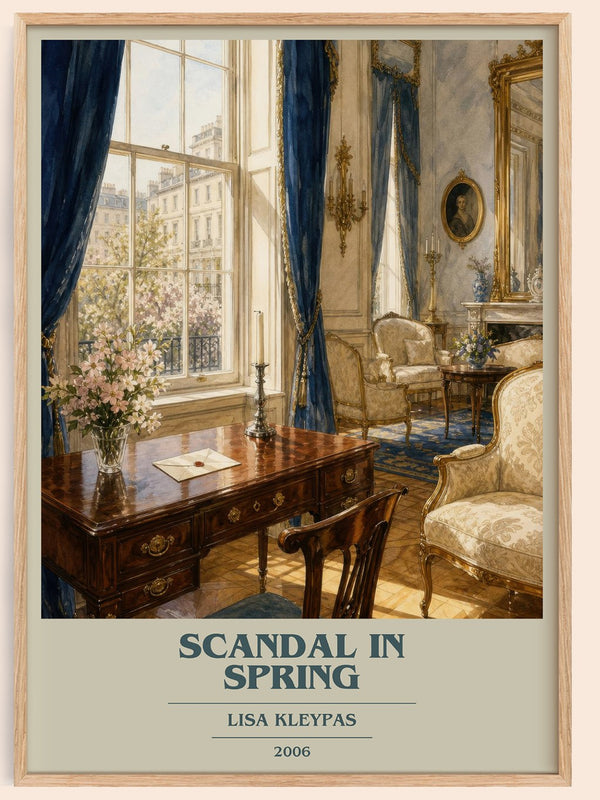 Scandal in Spring book cover book poster by Lisa Kleypas – framed literary art print