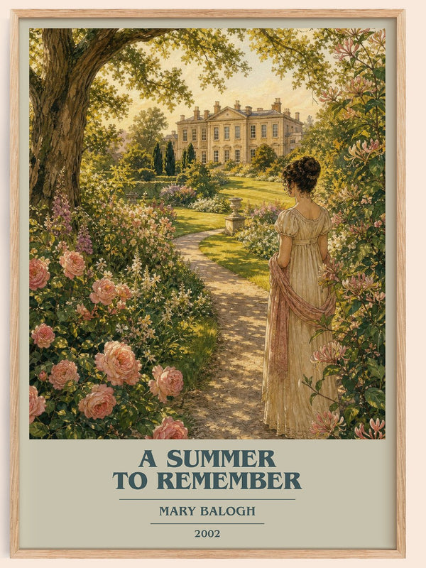 A Summer to Remember book cover book poster by Mary Balogh – framed literary art print