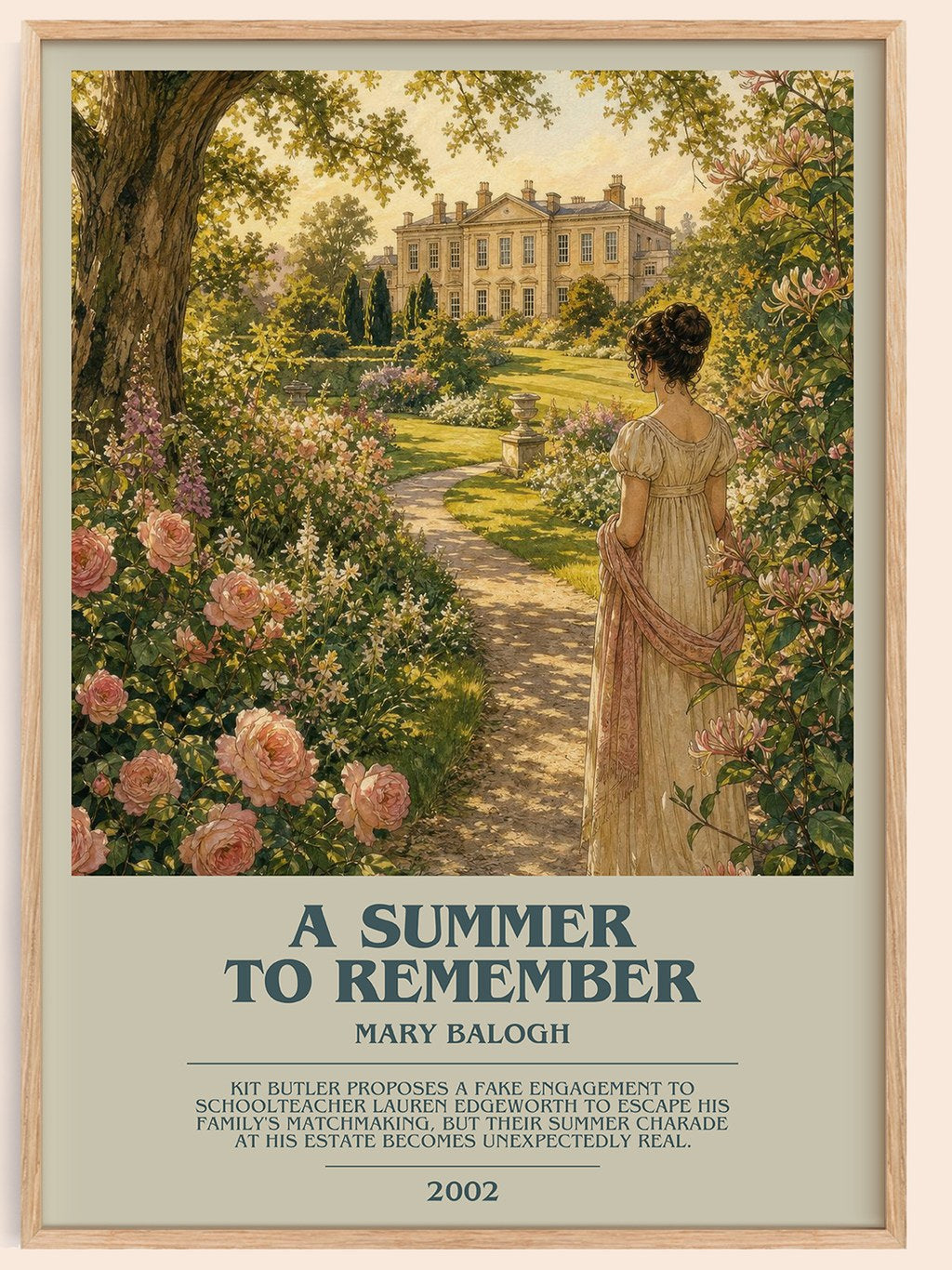 A Summer to Remember bookish book poster by Mary Balogh – framed literary art print