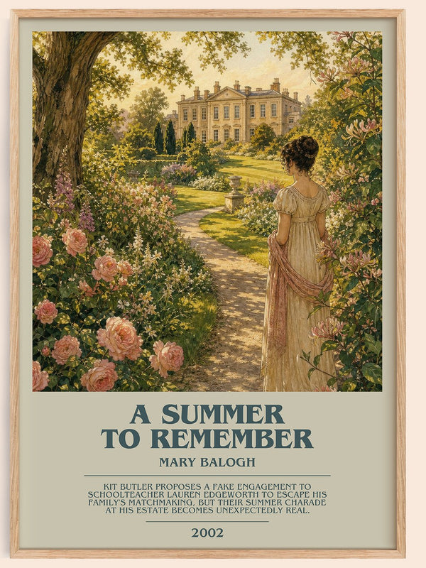 A Summer to Remember bookish book poster by Mary Balogh – framed literary art print