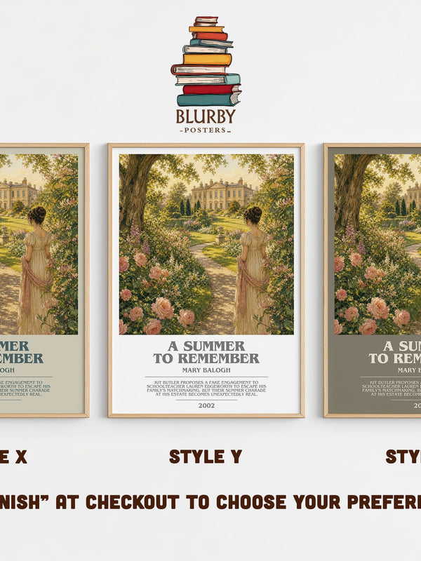 A Summer to Remember bookish print in frame leaning in hallway – romance wall art