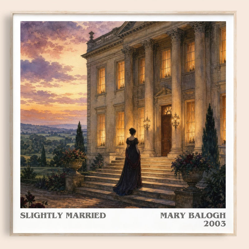 Slightly Married literary book poster by Mary Balogh – framed literary art print