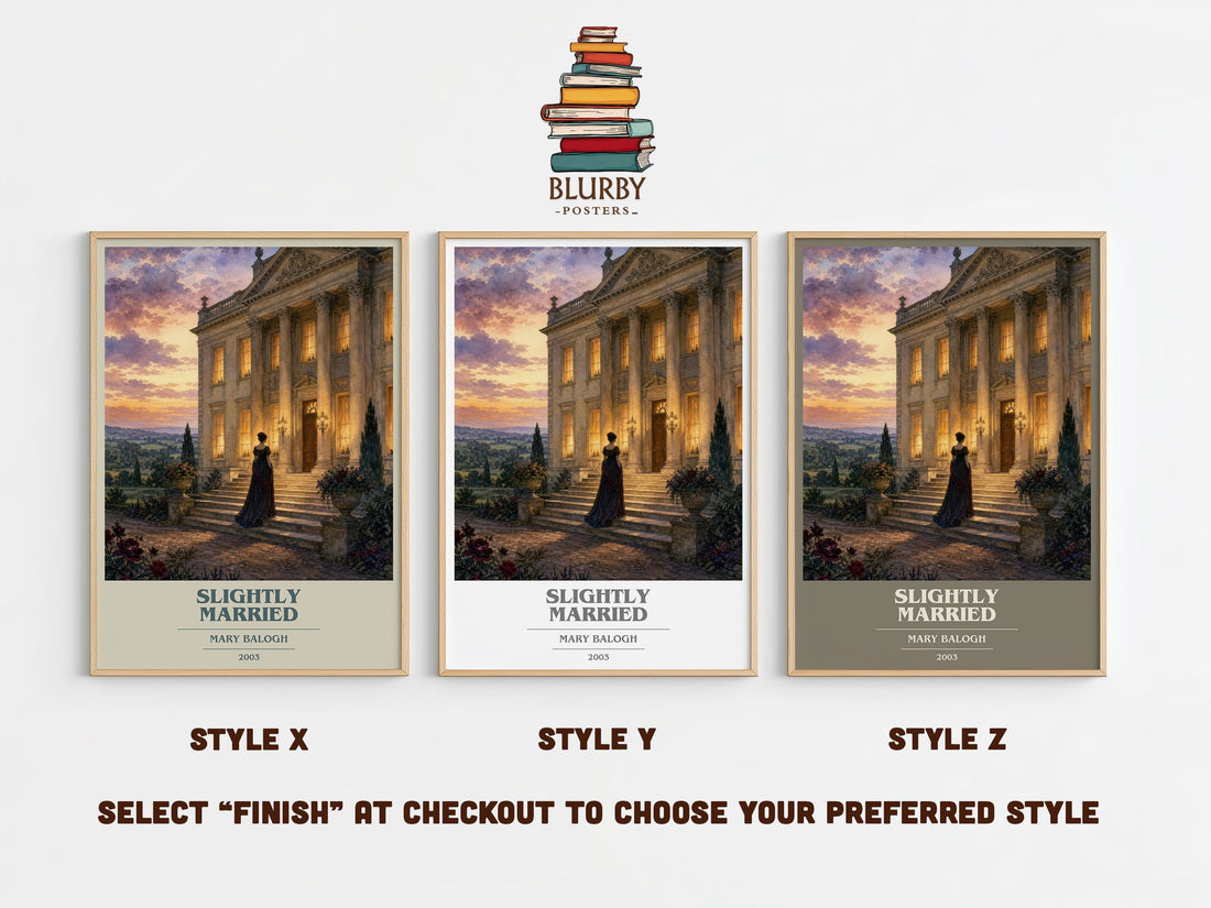 Slightly Married book cover print in frame leaning in hallway – romance wall art (mockup)
