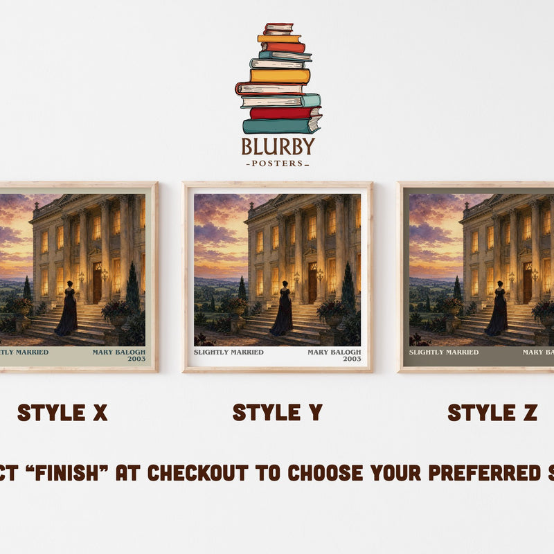 Slightly Married literary print in frame leaning in hallway – romance wall art