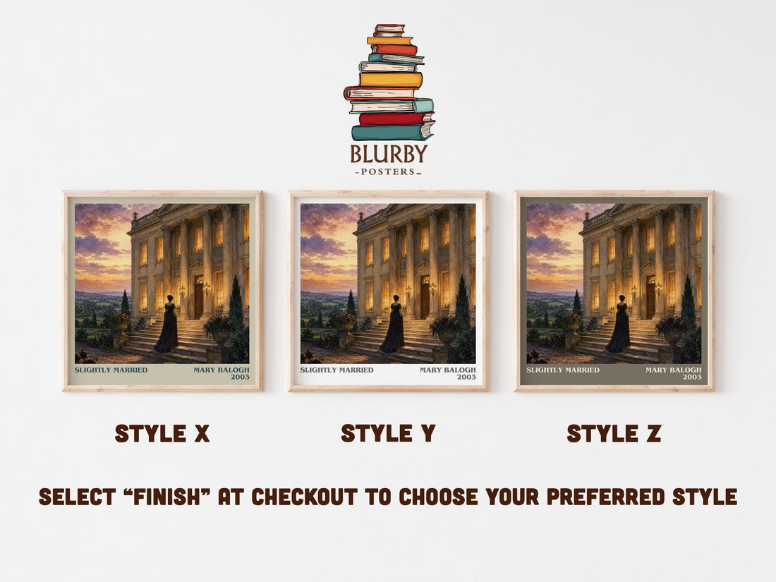 Slightly Married literary print in frame leaning in hallway – romance wall art (mockup)