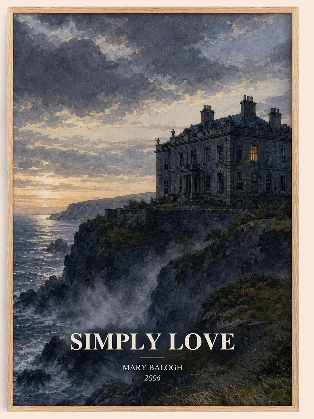 Simply Love watercolour book poster by Mary Balogh – framed literary art print