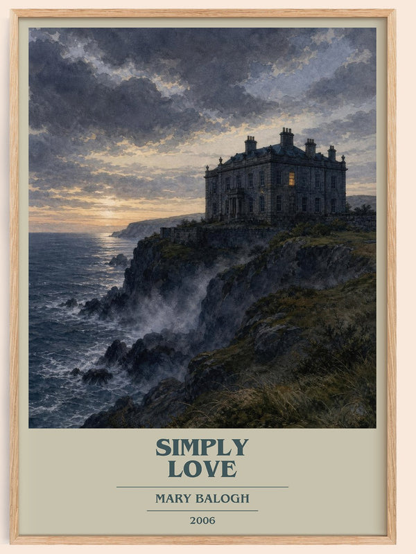 Simply Love book cover book poster by Mary Balogh – framed literary art print