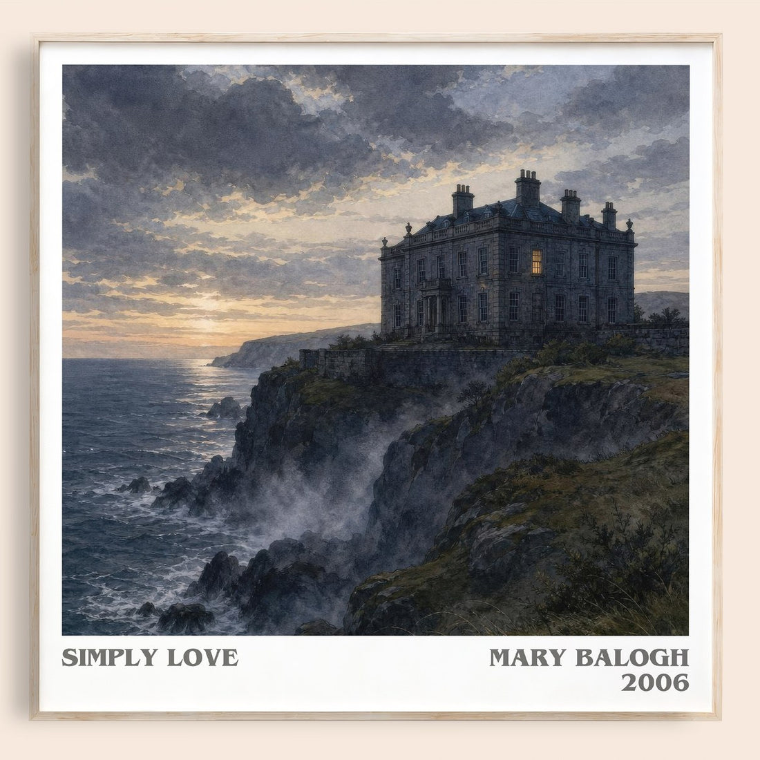 Simply Love literary book poster by Mary Balogh – framed literary art print