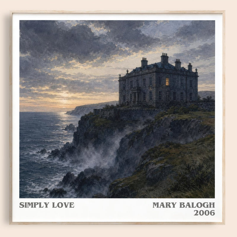 Simply Love literary book poster by Mary Balogh – framed literary art print