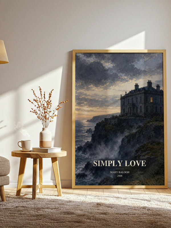 Simply Love watercolour print in frame leaning in hallway – romance wall art