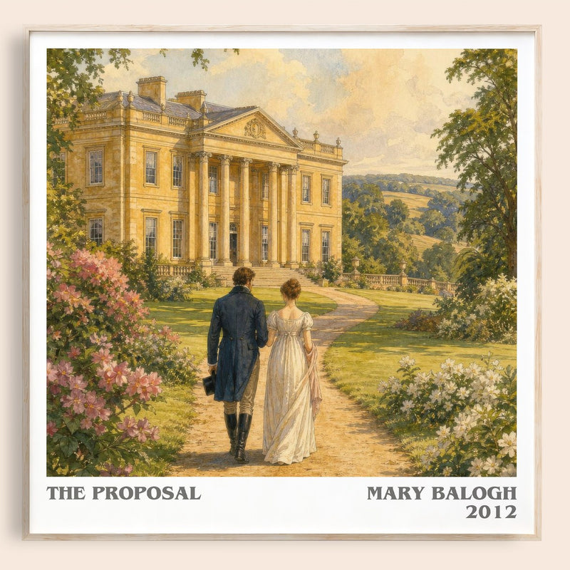 The Proposal literary book poster by Mary Balogh – framed literary art print