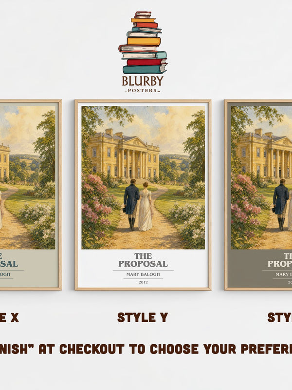 The Proposal book cover print in frame leaning in hallway – romance wall art