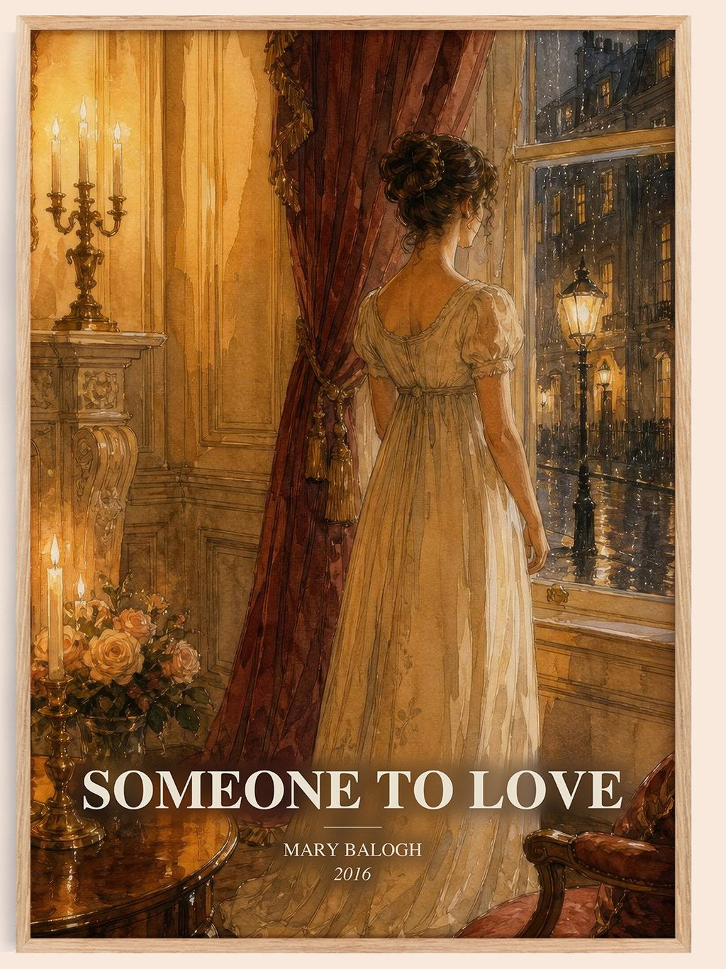 Someone to Love watercolour book poster by Mary Balogh – framed literary art print