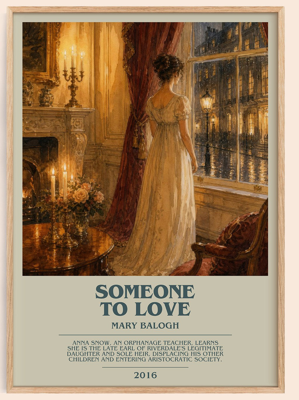 Someone to Love bookish book poster by Mary Balogh – framed literary art print