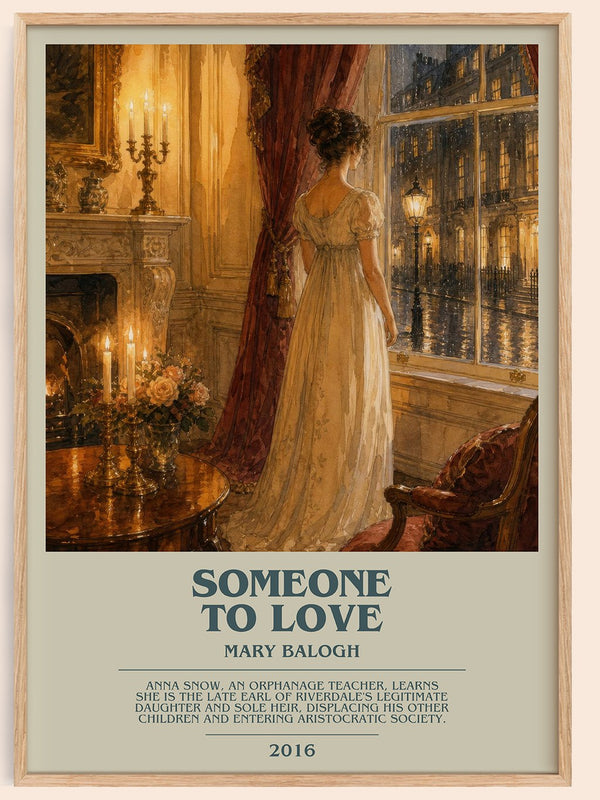 Someone to Love bookish book poster by Mary Balogh – framed literary art print