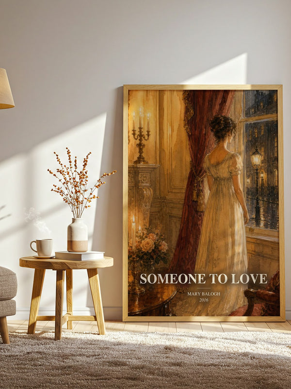 Someone to Love watercolour print in frame leaning in hallway – romance wall art