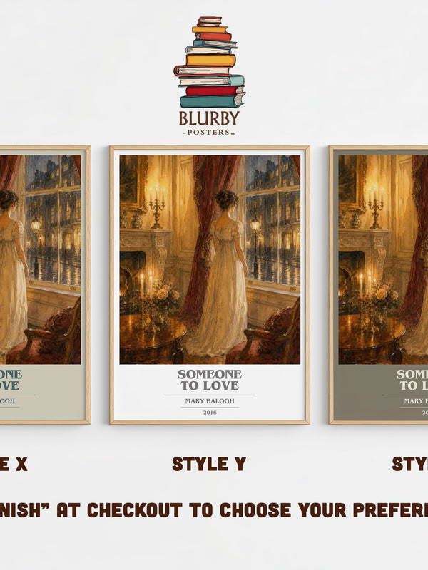 Someone to Love book cover print in frame leaning in hallway – romance wall art
