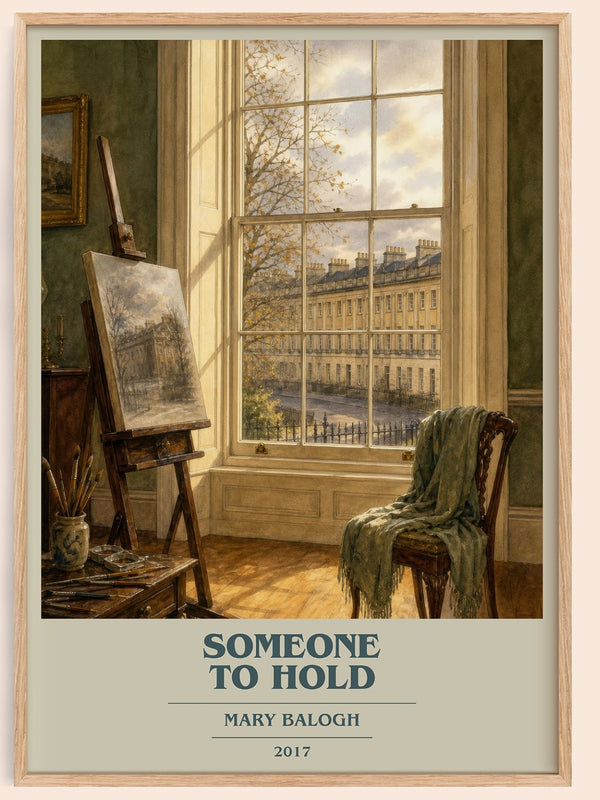 Someone to Hold book cover book poster by Mary Balogh – framed literary art print