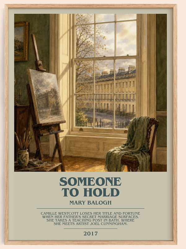 Someone to Hold bookish book poster by Mary Balogh – framed literary art print