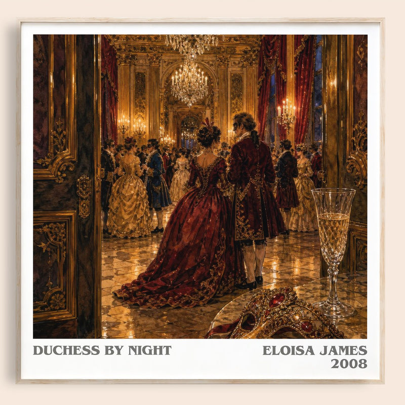 Duchess by Night literary book poster by Eloisa James – framed literary art print