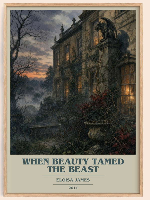When Beauty Tamed the Beast book cover book poster by Eloisa James – framed literary art print
