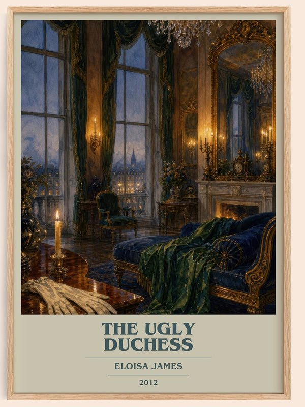 The Ugly Duchess book cover book poster by Eloisa James – framed literary art print