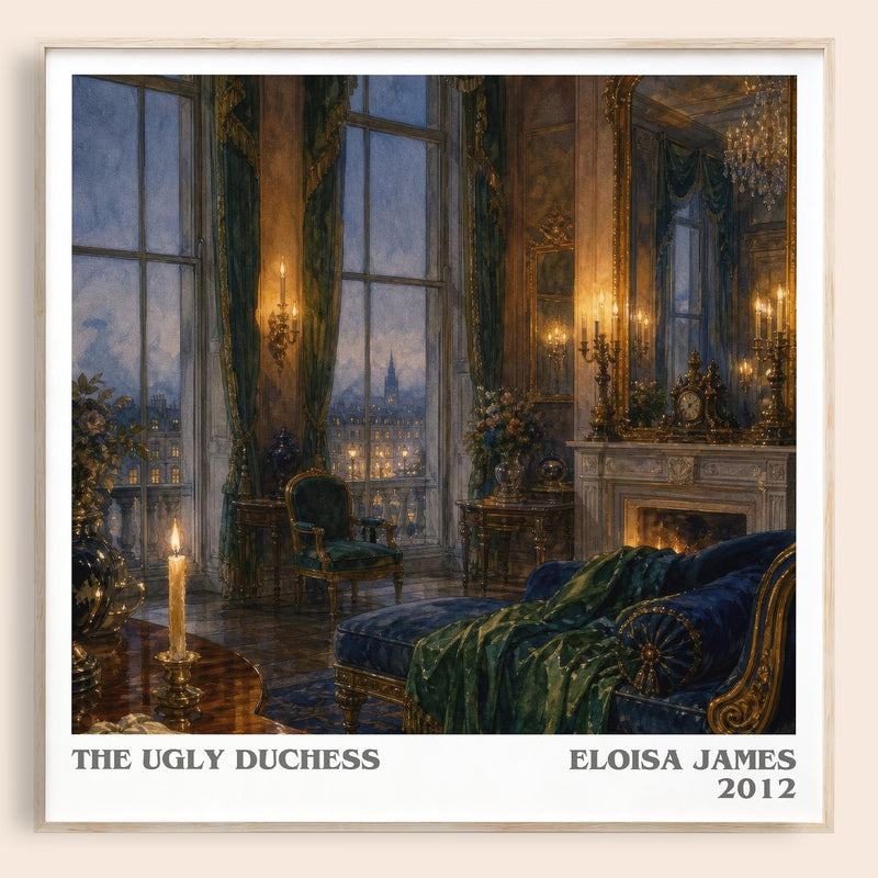 The Ugly Duchess literary book poster by Eloisa James – framed literary art print