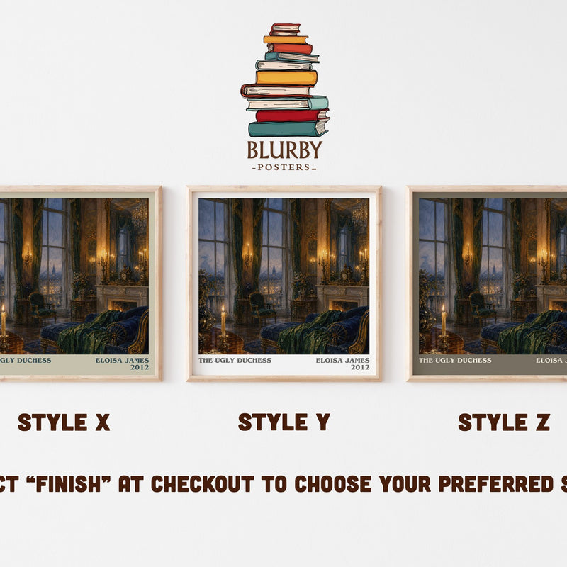 The Ugly Duchess literary print in frame leaning in hallway – romance wall art
