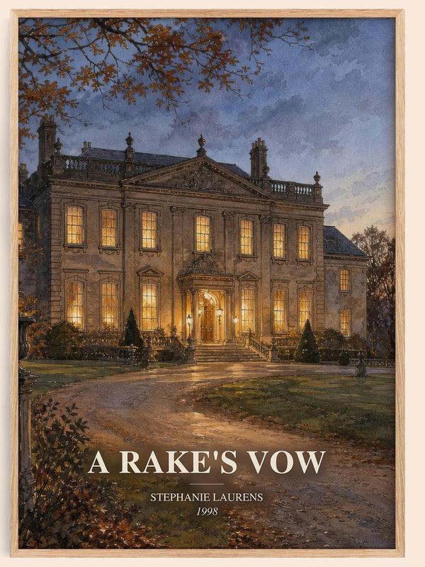 A Rake's Vow watercolour book poster by Stephanie Laurens – framed literary art print