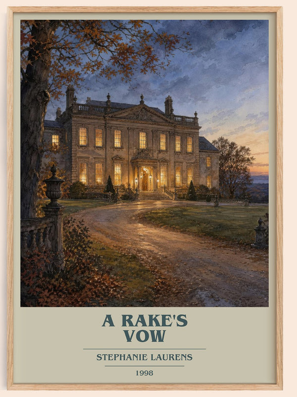 A Rake's Vow book cover book poster by Stephanie Laurens – framed literary art print