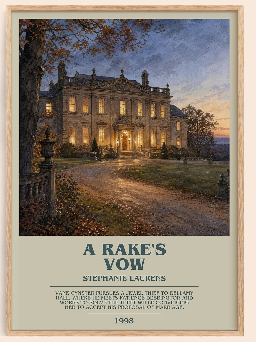 A Rake's Vow bookish book poster by Stephanie Laurens – framed literary art print