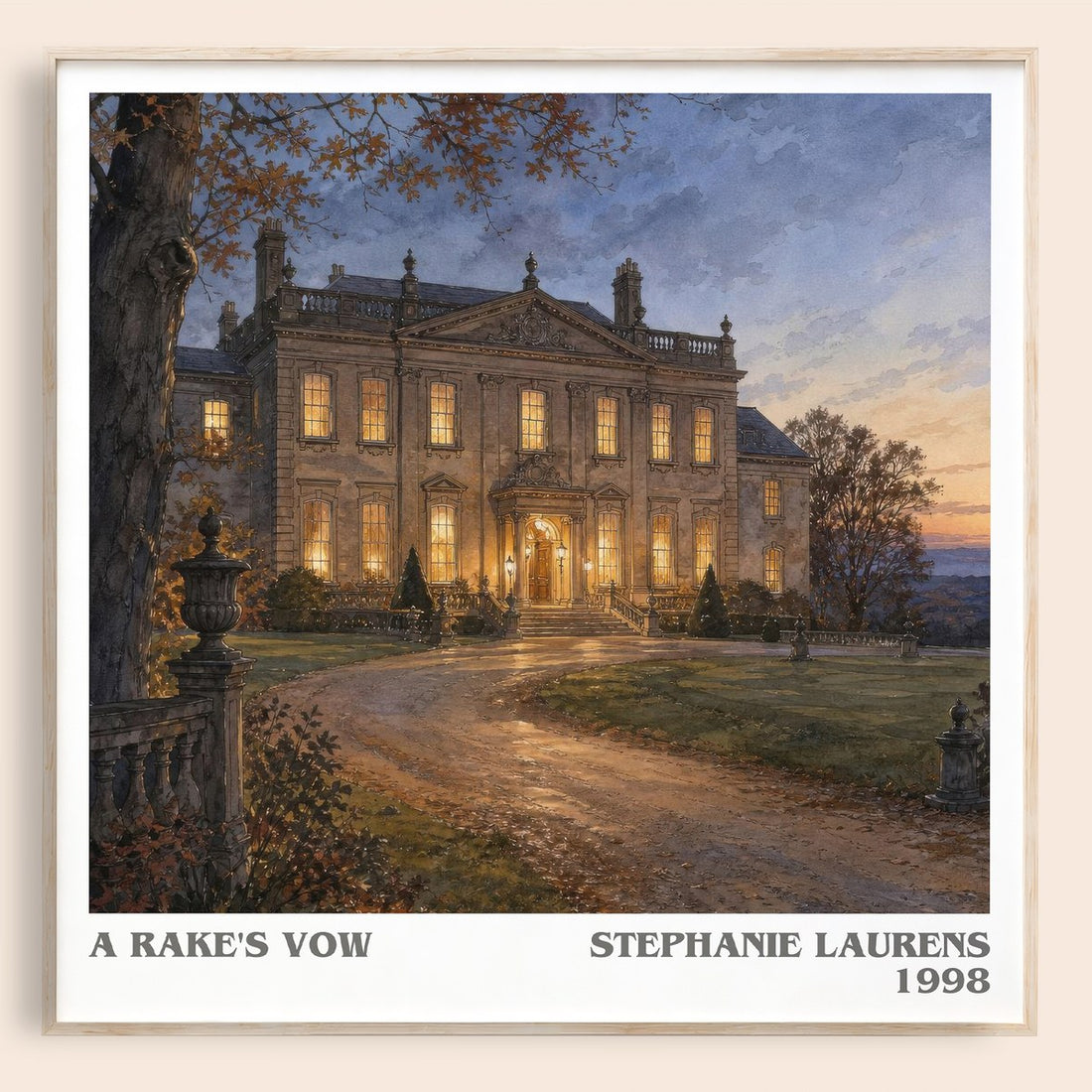A Rake's Vow literary book poster by Stephanie Laurens – framed literary art print