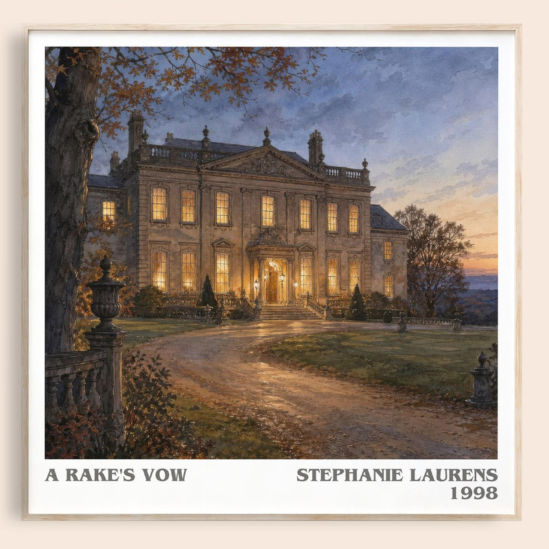 A Rake's Vow literary book poster by Stephanie Laurens – framed literary art print