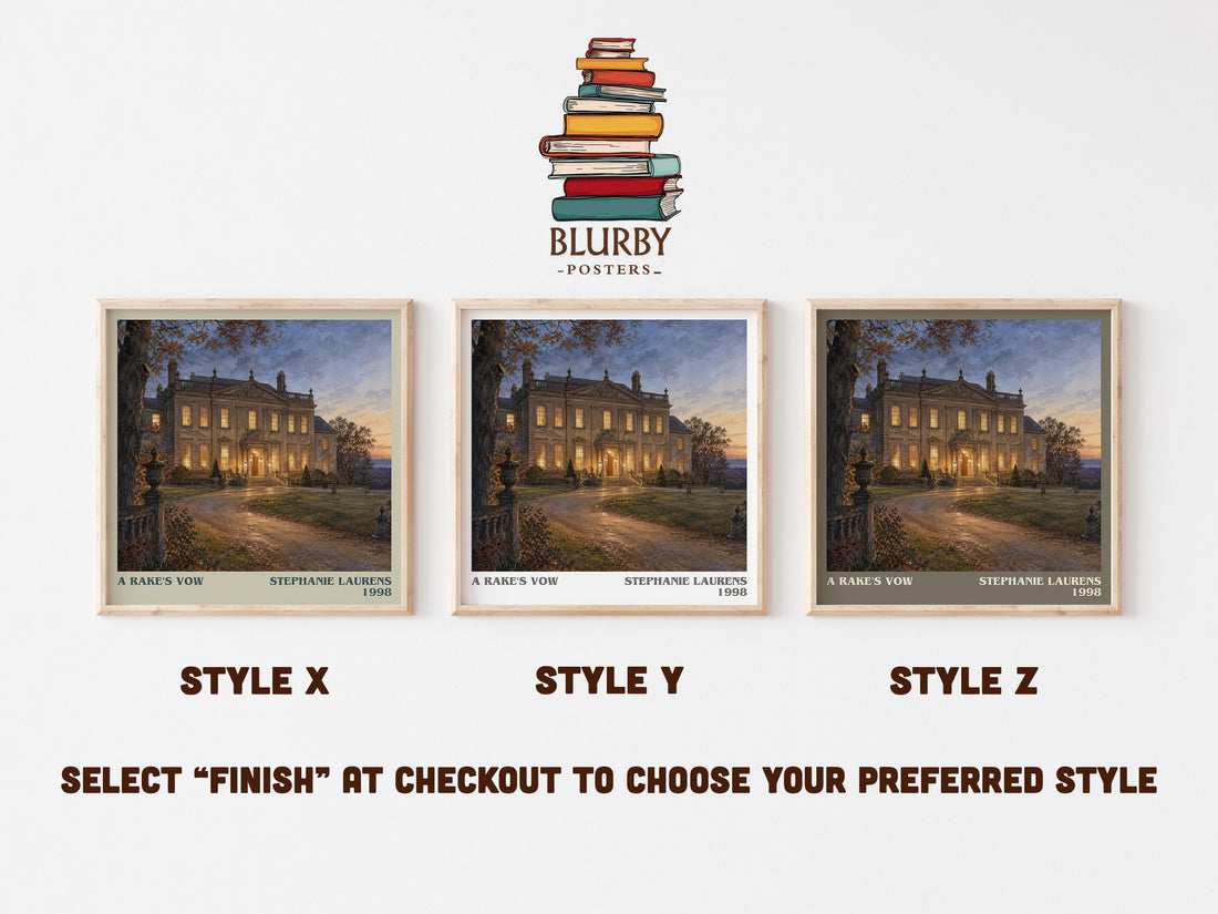 A Rake's Vow literary print in frame leaning in hallway – romance wall art (mockup)