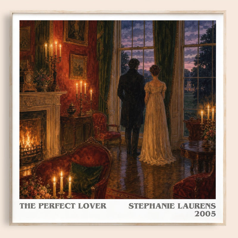 The Perfect Lover literary book poster by Stephanie Laurens – framed literary art print