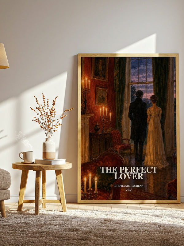 The Perfect Lover watercolour print in frame leaning in hallway – romance wall art