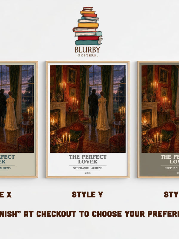 The Perfect Lover book cover print in frame leaning in hallway – romance wall art
