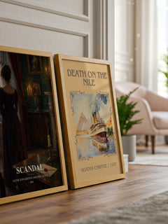 Scandal watercolour print framed by window – literary home decor