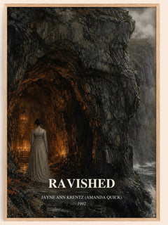 Ravished watercolour book poster by Jayne Ann Krentz (Amanda Quick) – framed literary art print