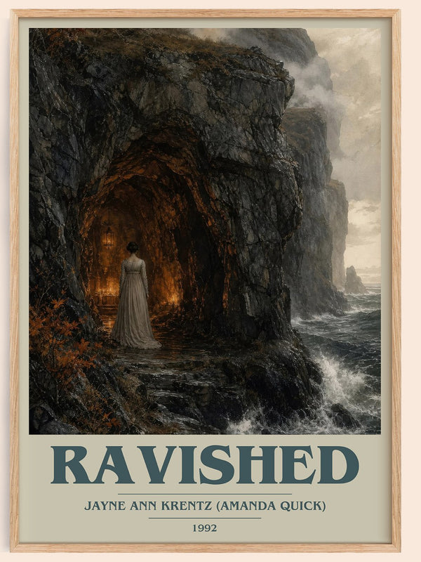 Ravished book cover book poster by Jayne Ann Krentz (Amanda Quick) – framed literary art print