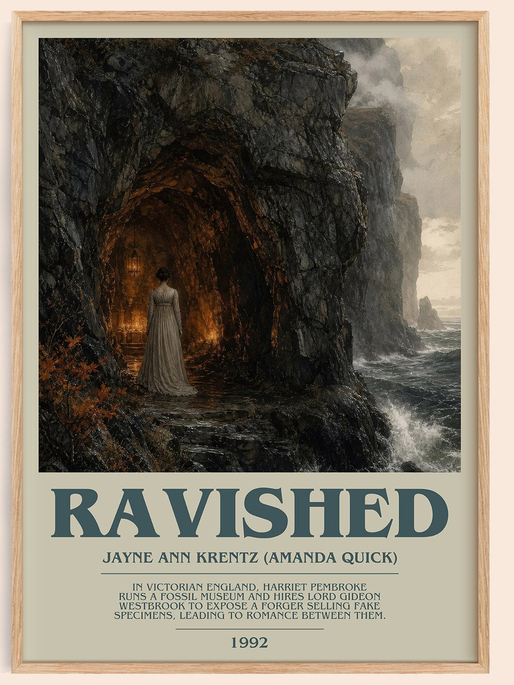 Ravished bookish book poster by Jayne Ann Krentz (Amanda Quick) – framed literary art print