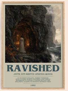 Ravished bookish book poster by Jayne Ann Krentz (Amanda Quick) – framed literary art print
