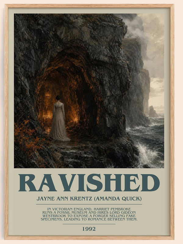 Ravished bookish book poster by Jayne Ann Krentz (Amanda Quick) – framed literary art print