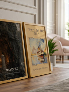 Ravished watercolour print framed by window – literary home decor