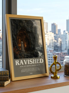Ravished bookish print framed by window – literary home decor
