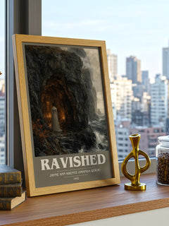 Ravished book cover print framed by window – literary home decor