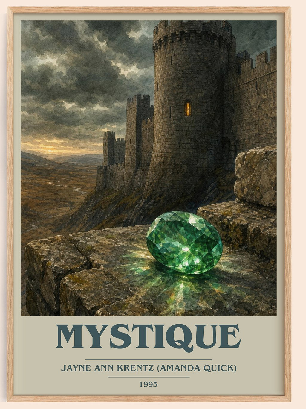 Mystique book cover book poster by Jayne Ann Krentz (Amanda Quick) – framed literary art print